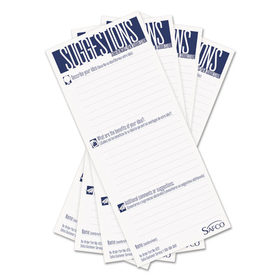 SAFCO PRODUCTS SAF4231 Suggestion Box Cards, 3.5 x 8, White, 25/Pack