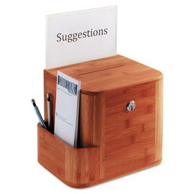 Safco SAF4237CY Bamboo Suggestion Box, 10 X 8 X 14, Cherry