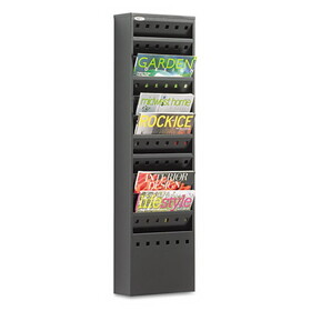 SAFCO PRODUCTS SAF4321BL Steel Magazine Rack, 11 Compartments, 10w X 4d X 36-1/4h, Black