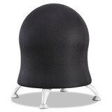 Safco SAF4750BL Zenergy Ball Chair, Backless, Supports Up to 250 lb, Black Fabric Seat, Silver Base