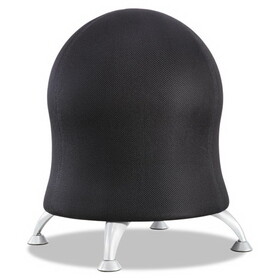 Safco SAF4750BL Zenergy Ball Chair, Backless, Supports Up to 250 lb, Black Fabric Seat, Silver Base