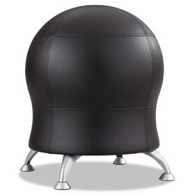 Safco SAF4751BV Zenergy Ball Chair, Backless, Supports Up to 250 lb, Black Vinyl Seat, Silver Base