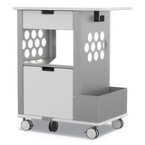 Safco SAF5202WH Mobile Storage Cart, Metal, 2 Shelves, 2 Drawers, 1 Bin, 150 lb Capacity, 28
