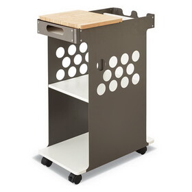 Safco SAF5209WH Mini Rolling Storage Cart, Metal, 3 Shelves, 1 Drawer, 200 lb Capacity, 29.75" x 15.75" x 16.5", White
