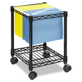 Safco SAF5277BL Compact Mobile Wire File Cart, One-Shelf, 15-1/2w X 14d X 19-3/4h, Black