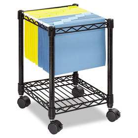Safco SAF5277BL Compact Mobile Wire File Cart, One-Shelf, 15-1/2w X 14d X 19-3/4h, Black