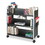 Safco SAF5335BL Scoot Double-Sided Book Cart, Metal, 6 Shelves, 1 Bin, 41.25" x 17.75" x 41.25", Black, Price/EA