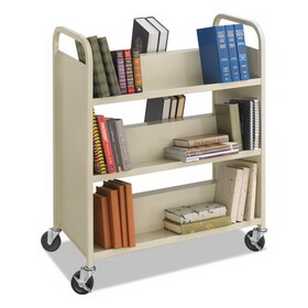 Safco SAF5357SA Steel Book Cart, Six-Shelf, 36w X 18-1/2d X 43-1/2h, Sand