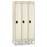 Safco SAF5525TN Single-Tier, Three-Column Locker, 36w x 18d x 78h, Two-Tone Tan