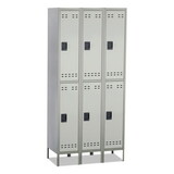 Safco SAF5526GR Double-Tier, Three-Column Locker, 36w x 18d x 78h, Two-Tone Gray