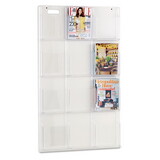 Safco SAF5602CL Reveal Clear Literature Displays, 12 Compartments, 30w X 2d X 49h, Clear
