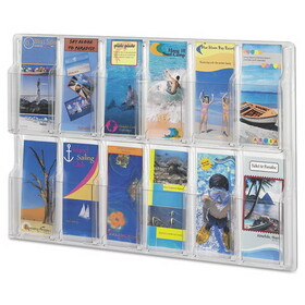 Safco SAF5604CL Reveal Clear Literature Displays, 12 Compartments, 30w x 2d x 20.25h, Clear