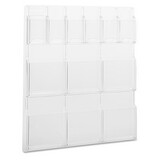 Safco SAF5606CL Reveal Clear Literature Displays, 12 Compartments, 30w X 2d X 34-3/4h, Clear