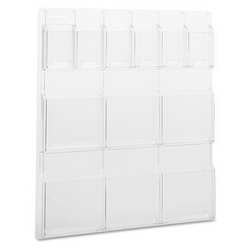 Safco SAF5606CL Reveal Clear Literature Displays, 12 Compartments, 30w x 2d x 34.75h, Clear