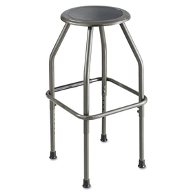 Safco SAF6666 Diesel Industrial Stool with Stationary Seat, Backless, Supports Up to 250 lb, 22" to 30" Seat Height, Pewter