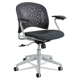 Safco SAF6803BL Reve Series Task Chair, Round Plastic Back, Polyester Seat, Black Seat/back