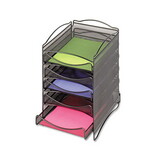 Safco SAF9432BL Onyx Stackable Literature Organizer, Five-Drawer, 10.25 x 12.75 x 15.25, Black