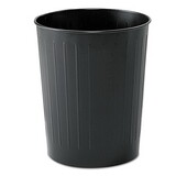 SAFCO PRODUCTS SAF9604BL Round Wastebasket, Steel, 23.5qt, Black