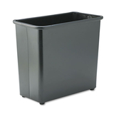 SAFCO PRODUCTS SAF9616BL Rectangular Wastebasket, Steel, 27.5qt, Black
