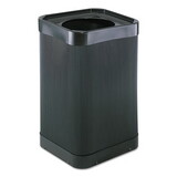 SAFCO PRODUCTS SAF9790BL At-Your Disposal Top-Open Waste Receptacle, Square, Polyethylene, 38gal, Black
