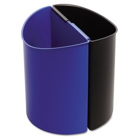 Safco SAF9927BB Desk-Side Recycling Receptacle, 3 gal, Plastic, Black/Blue