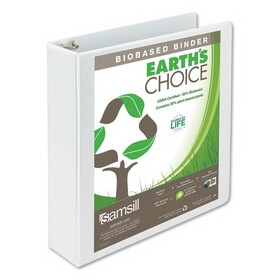 Samsill SAM18967 Earth's Choice Biobased + Biodegradable Round Ring View Binder, 2" Cap, White