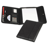 SAMSILL CORPORATION SAM70890 Professional Tri-Fold Padfolio W/calculator, Writing Pad, Vinyl, Black