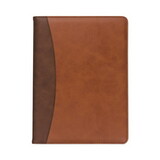 Samsill SAM71656 Two-Tone Padfolio with Spine Accent, 10 3/5w x 14 1/4h, Polyurethane, Tan/Brown