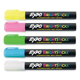 Expo SAN14075 Bright Sticks, Medium Bullet Tip, Assorted Colors, 5/Set