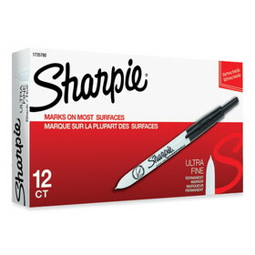 Sharpie SAN1735790 Retractable Permanent Marker, Extra-Fine Needle Tip, Black