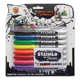 Sharpie SAN1779005 Stained Permanent Fabric Marker, Assorted, 8/pack