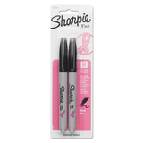 Sharpie SAN1801743 Pink Ribbon Fine Tip Permanent Marker, Black, 2/pack