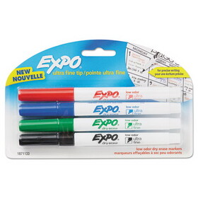 Expo SAN1871133 Low-Odor Dry-Erase Marker, Ultra Fine Point, Assorted, 4/pack