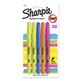 Sharpie 27075 Pocket Style Highlighters, Chisel Tip, Assorted Colors, 5/Set