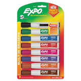 EXPO 1944741 Magnetic Dry Erase Marker, Broad Chisel Tip, Assorted Colors, 8/Pack
