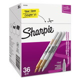 Sharpie 2003900 Metallic Permanent Markers - Office Pack, Fine, Gold/Silver/Bronze, 36/PK