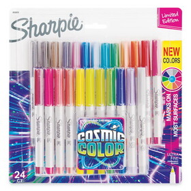 Sharpie 2033572 Cosmic Color Permanent Markers, Extra-Fine Needle Tip, Assorted Colors, 24/Pack