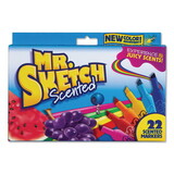 Mr. Sketch 2054594 Scented Watercolor Marker, Broad Chisel Tip, Assorted Colors, 22/Pack