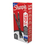 Sharpie SAN2096152 S-Gel High-Performance Gel Pen, Retractable, Medium 0.7 mm, Blue Ink, Black Barrel, Dozen