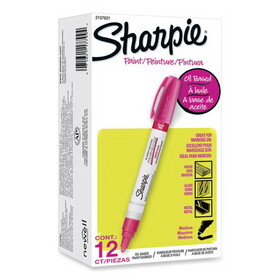 Sharpie 2107621 Permanent Paint Marker, Medium Bullet Tip, Pink, Dozen