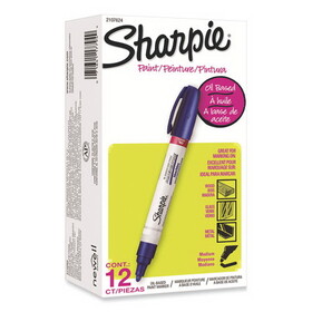 Sharpie 2107624 Permanent Paint Marker, Medium Bullet Tip, Blue, Dozen
