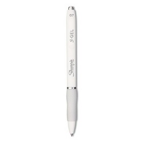 Sharpie SAN2126236 S-Gel Fashion Barrel Gel Pen, Retractable, Medium 0.7 mm, Black Ink, Pearl White Barrel, Dozen