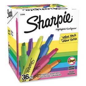 Sharpie SAN2133496 Tank Style Highlighters, Assorted Ink Colors, Chisel Tip, Assorted Barrel Colors, 36/Pack