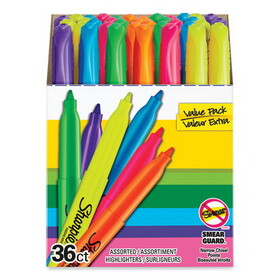 Sharpie SAN2133497 Pocket Style Highlighters, Assorted Ink Colors, Chisel Tip, Assorted Barrel Colors, 36/Pack