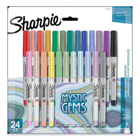 Sharpie SAN2136772 Mystic Gems Markers, Ultra-Fine Needle Tip, Assorted, 24/Pack