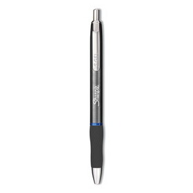 Sharpie SAN2147525 S-Gel Premium Metal Barrel Gel Pen, Retractable, Medium 0.7 mm, Blue Ink, Gun Metal Gray Barrel, Dozen