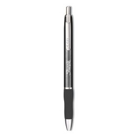 Sharpie SAN2147528 S-Gel Premium Metal Barrel Gel Pen, Retractable, Medium 0.7 mm, Black Ink, Gun Metal Gray Barrel, Dozen