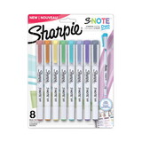 Sharpie SAN2154173 S-Note Creative Markers, Assorted Ink Colors, Bullet/Chisel Tip, White Barrel, 8/Pack