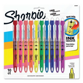 Sharpie SAN24415PP Liquid Pen Style Highlighters, Assorted Ink Colors, Chisel Tip, Assorted Barrel Colors, 10/Set