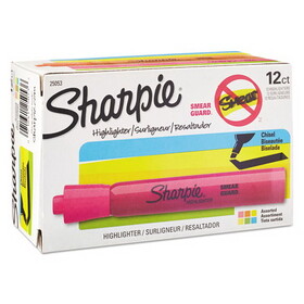 Sharpie SAN25053 Accent Tank Style Highlighter, Chisel Tip, Assorted Colors, 12/pk